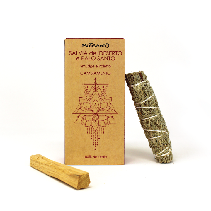 Salvia del Deserto & Palo Santo - Smudge e Paletto Incenso Naturale ed Ecosostenibile