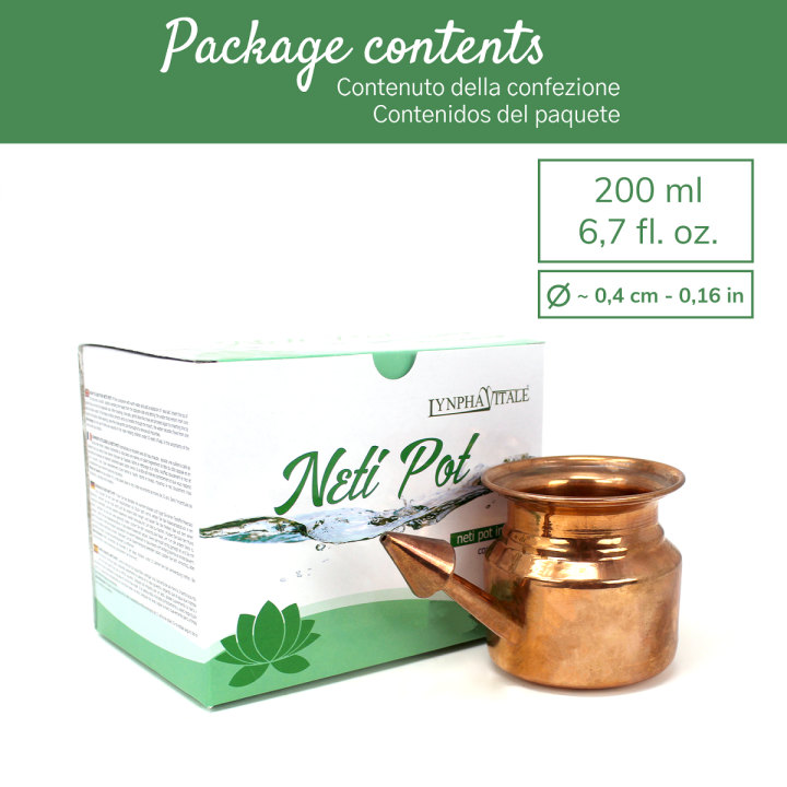 Neti Pot In Rame per Lavaggi Nasali Rimedio Ayurvedico Neti Lota