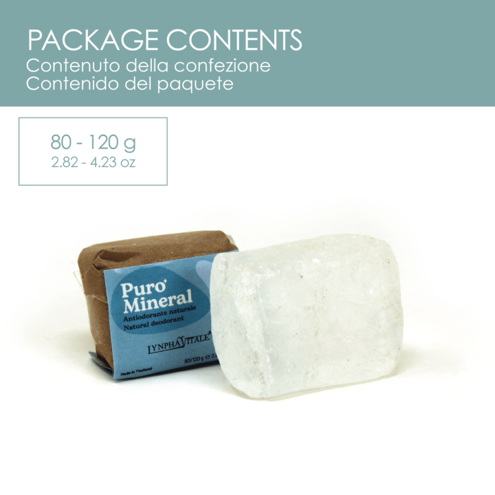 Pietra Puro Mineral 80-120 g Allume di Ammonio