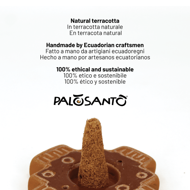Porta Incenso Chakana in Terracotta per Coni e Stick