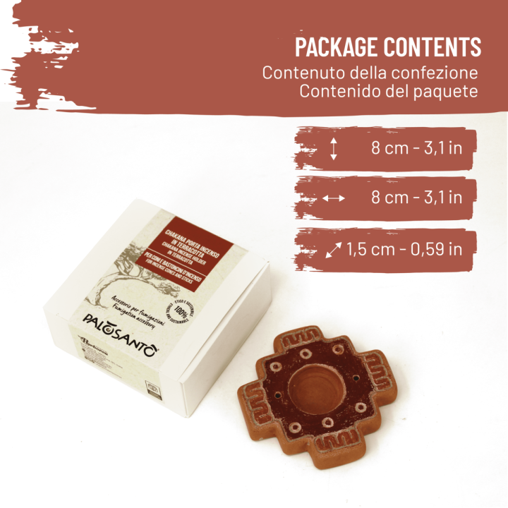 Porta Incenso Chakana in Terracotta per Coni e Stick