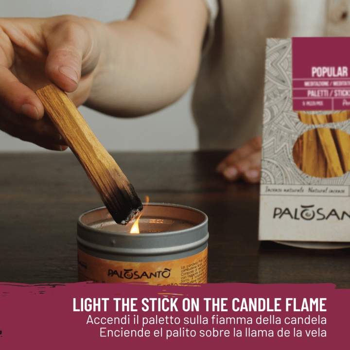 Kit Fumigazione: Paletti Palo Santo 'Popular' Perù + Candela Profumata