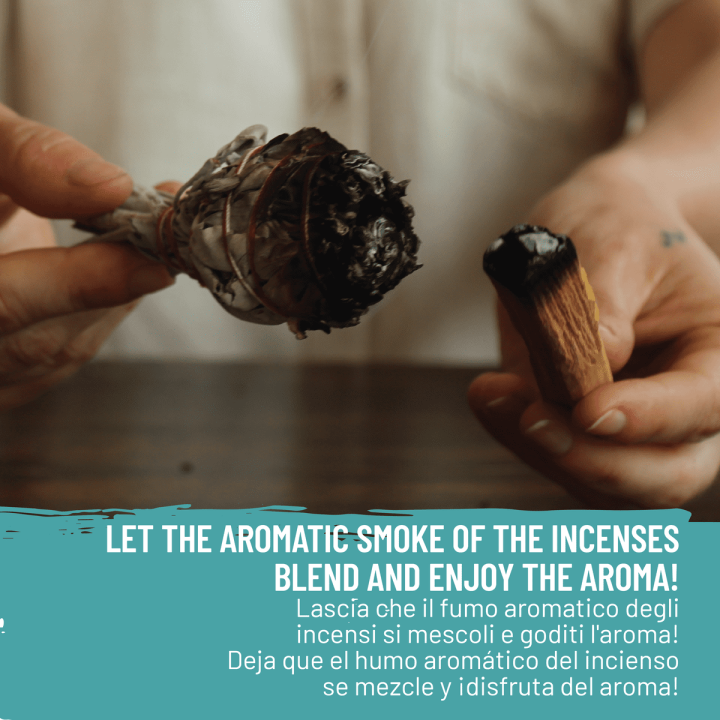 Salvia Bianca & Palo Santo - Incenso Naturale ed Ecosostenibile Smudge e Paletti