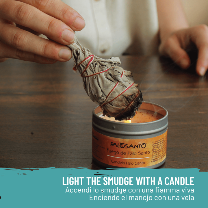 Salvia Bianca & Palo Santo - Incenso Naturale ed Ecosostenibile Smudge e Paletti