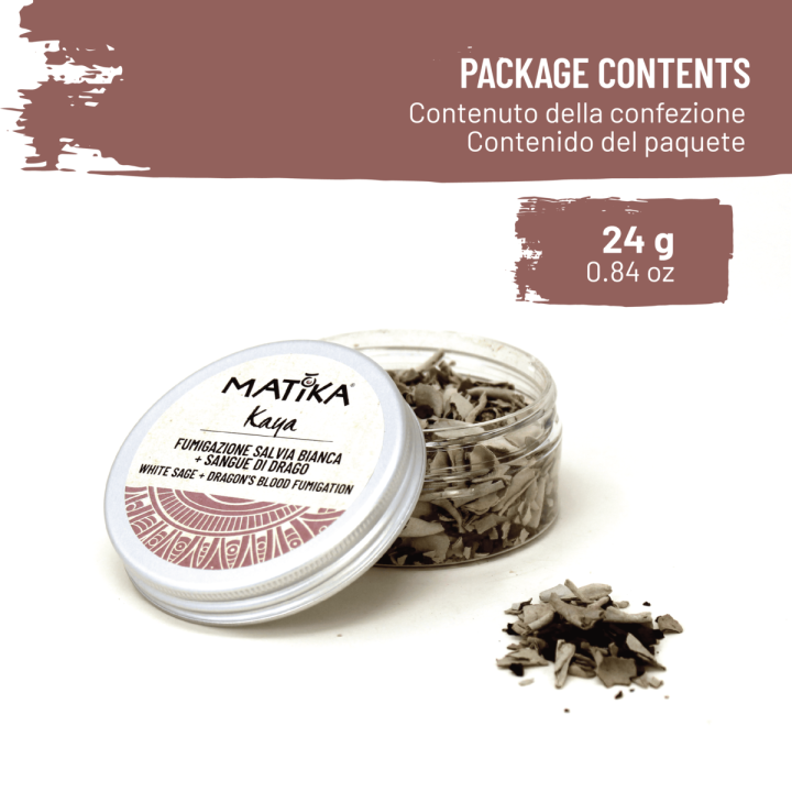 Miscela di Incensi 'Kaya' con Salvia Bianca e Sangue di Drago per Fumigazione