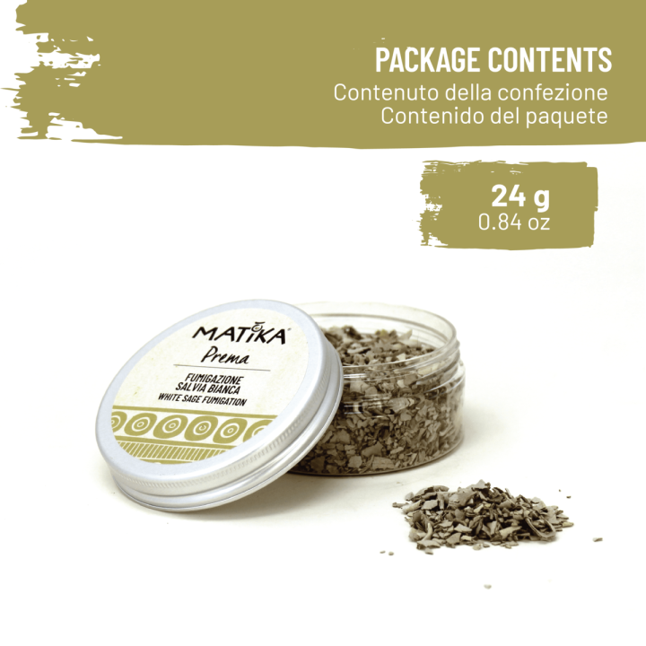Incenso 'Prema' Foglie di Salvia Bianca per Fumigazione