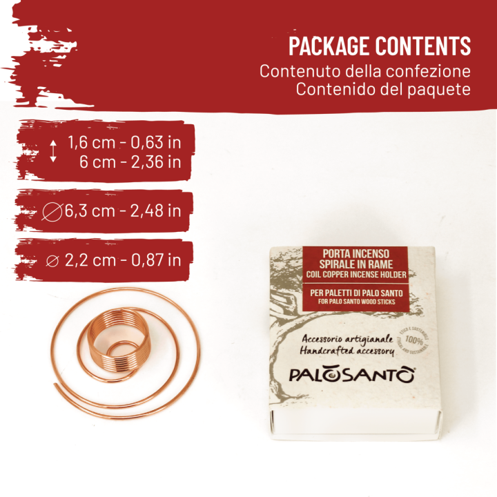 Porta Incenso Spirale in Rame Palosanto®