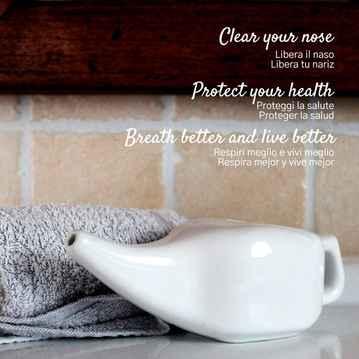 Neti Pot In Ceramica Per Lavaggi Nasali Rimedio Ayurvedico Neti Lota