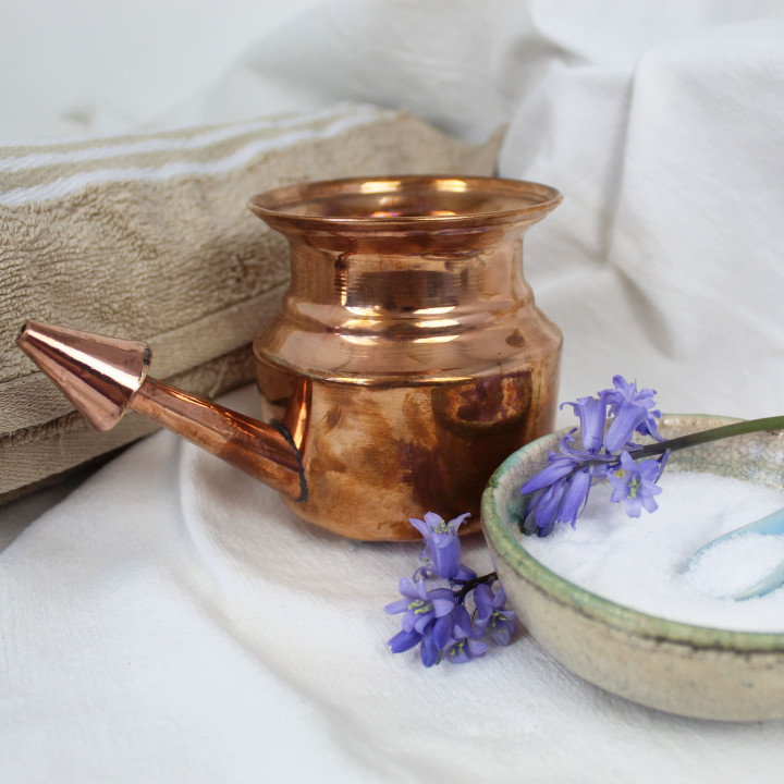 Neti Pot In Rame per Lavaggi Nasali Rimedio Ayurvedico Neti Lota