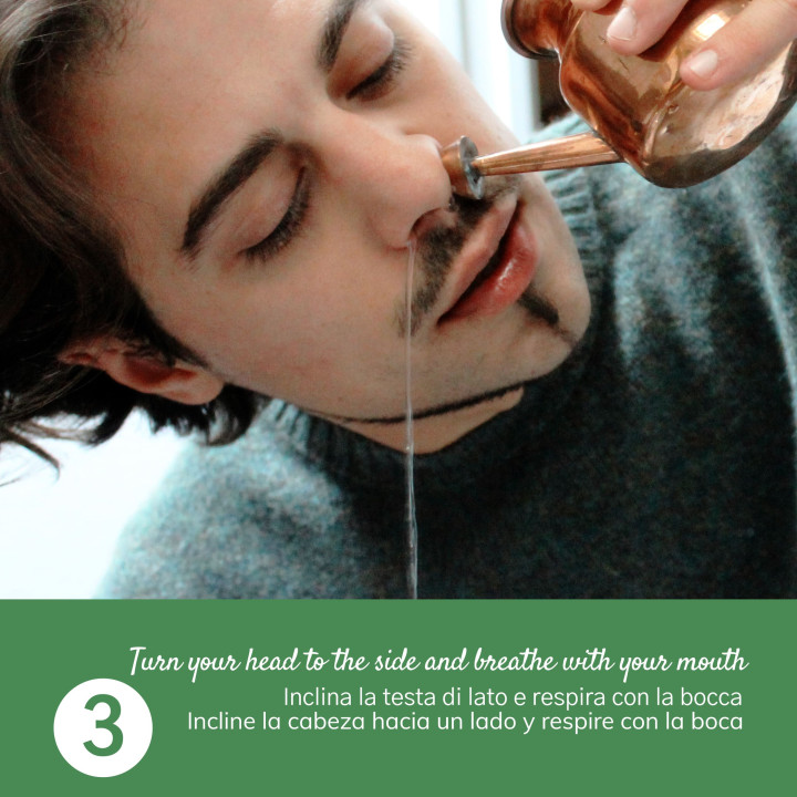 Neti Pot In Rame per Lavaggi Nasali Rimedio Ayurvedico Neti Lota