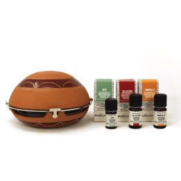 Kit Diffusore 'Calentador' in Terracotta  + Oli Essenziali di Palo Santo