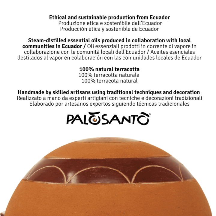 Kit Diffusore 'Calentador' in Terracotta  + Oli Essenziali di Palo Santo