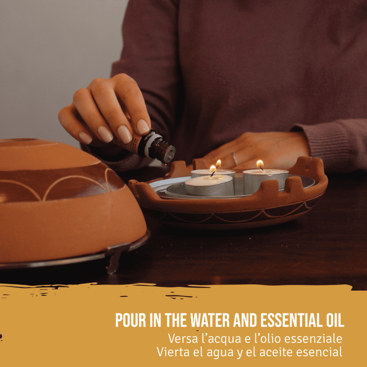Kit Sublimazione Palo Santo con Diffusore 'Calentador' in Terracotta