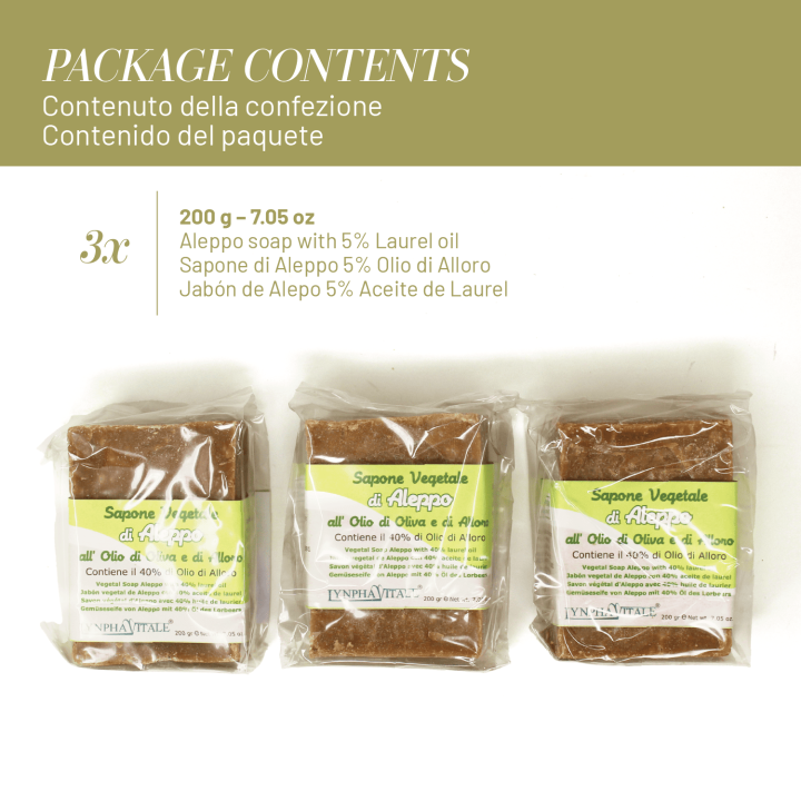 Kit 3 Saponi d'Aleppo – 5% Olio di Alloro