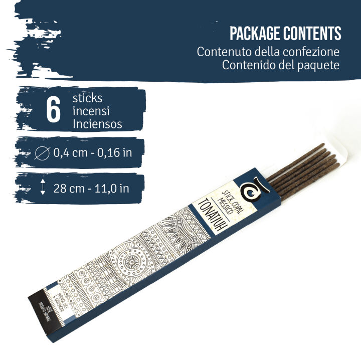 Incenso in Stick al Copal Bianco 'Tonatiuh' - 6 bastoncini