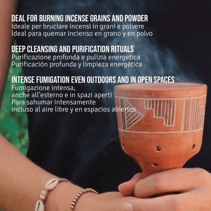 Copalera Yolath Braciere in Terracotta per Incensi