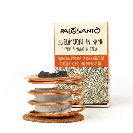 Sublimatore in Rame con Candela e Resina di Palo Santo inclusi