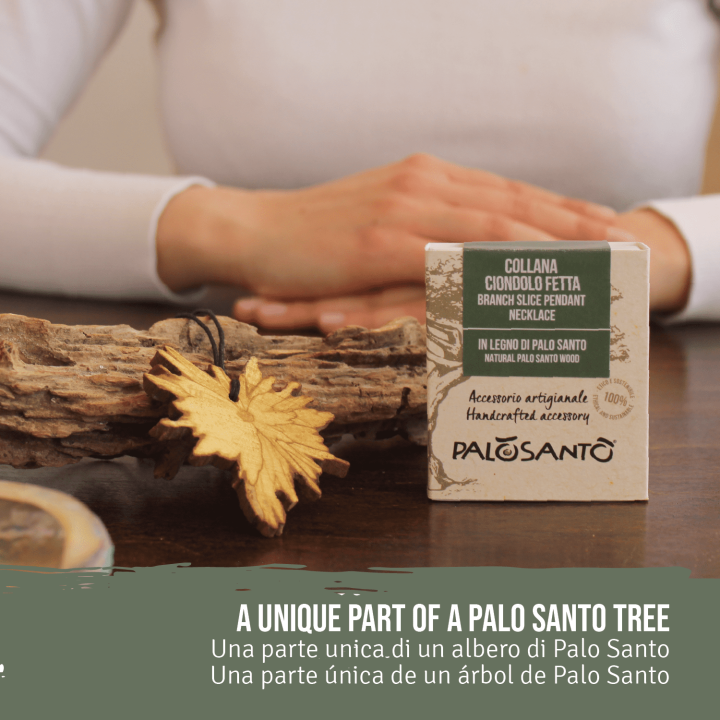 Ciondolo Fetta in Legno di Palo Santo