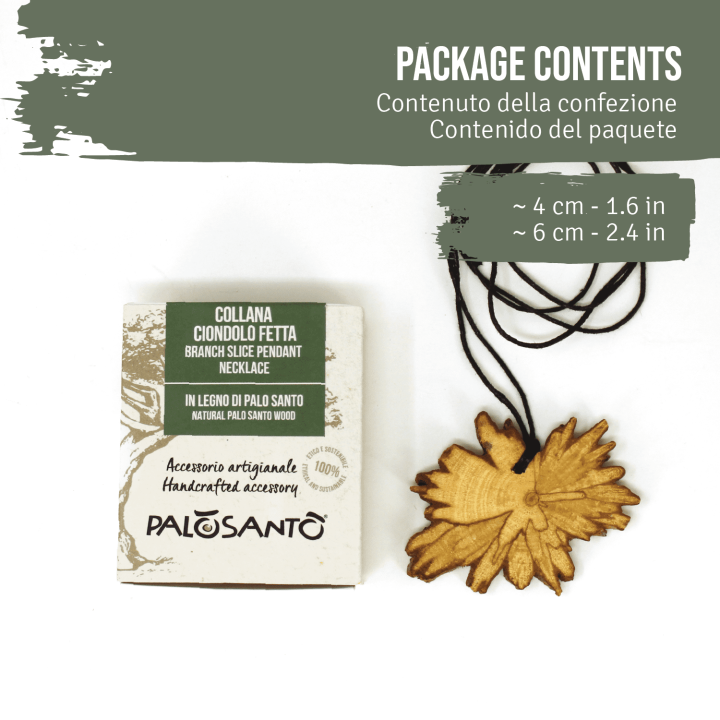 Ciondolo Fetta in Legno di Palo Santo