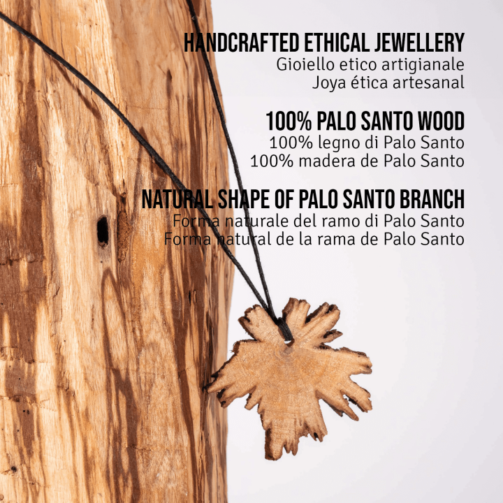 Ciondolo Fetta in Legno di Palo Santo