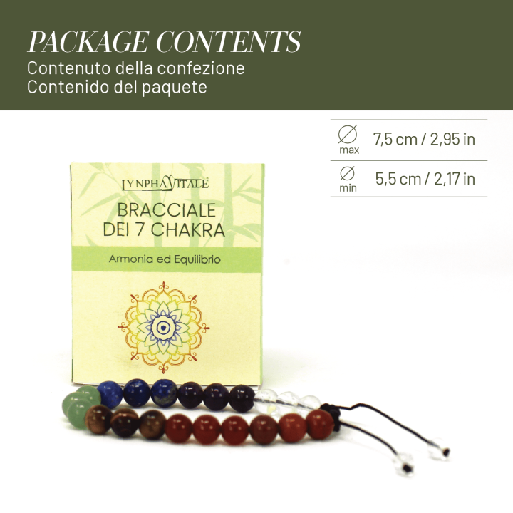 Bracciale Cavigliera Pietre dei 7 Chakra Gioiello Cristalloterapia