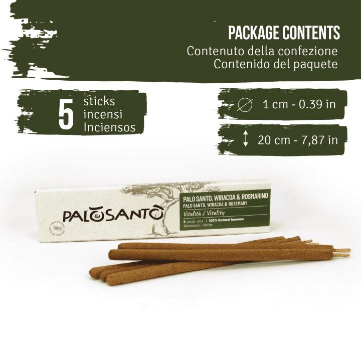 Bastoncini Incenso Palo Santo, Rosmarino e Wiracoa