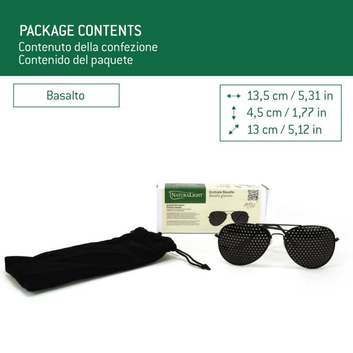 Occhiale Naturalight® Basalto - Occhiali Stenopeici per Ginnastica Oculare