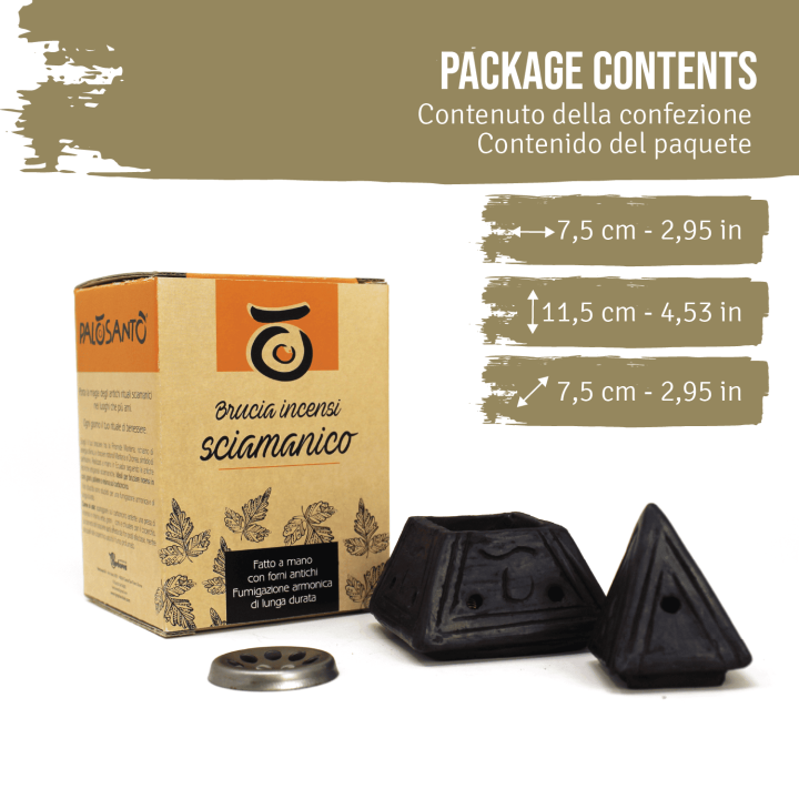 Brucia Incenso Braciere Piramide Nera