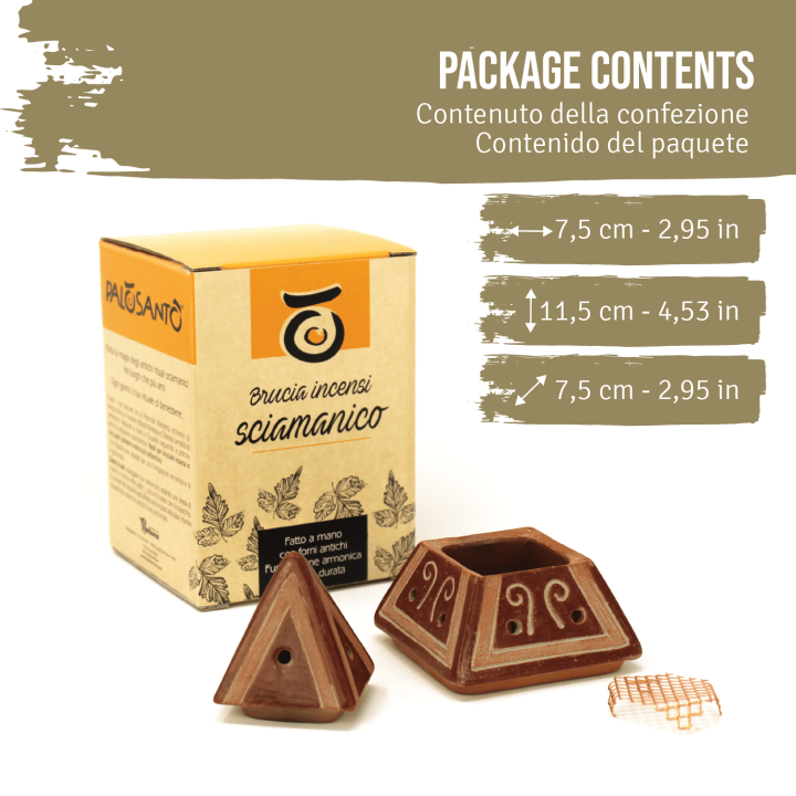 Brucia Incenso Braciere Piramide In Terracotta