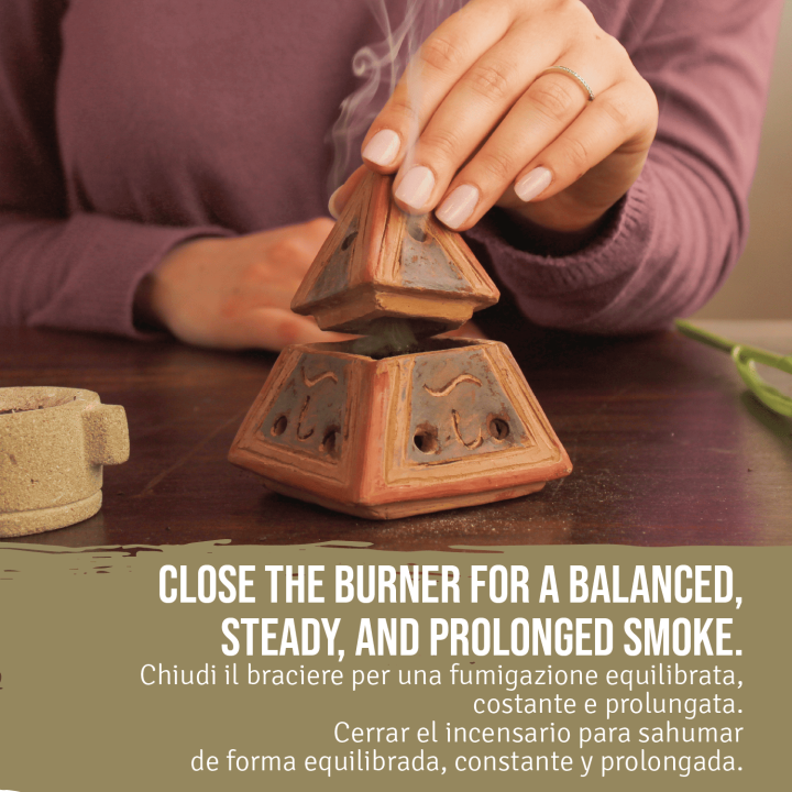 Brucia Incenso Braciere Piramide In Terracotta