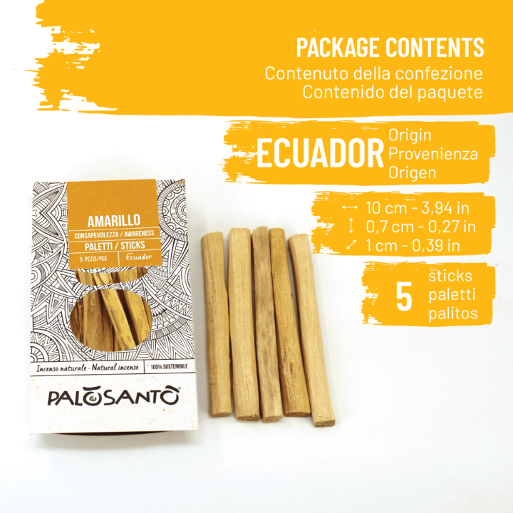 Paletti Palo Santo Amarillo - Incenso Naturale ed Ecosostenibile