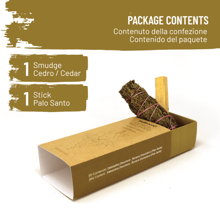 Cedro & Palo Santo - Smudge e Paletto Incenso Naturale ed Ecosostenibile