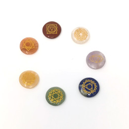 Set Chakra Pietre Incise per Cristalloterapia